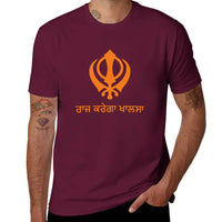 Raj Karega Khalsa T-Shirt plus size tops plain vintage clothes Short sleeve tee plain t shirts men