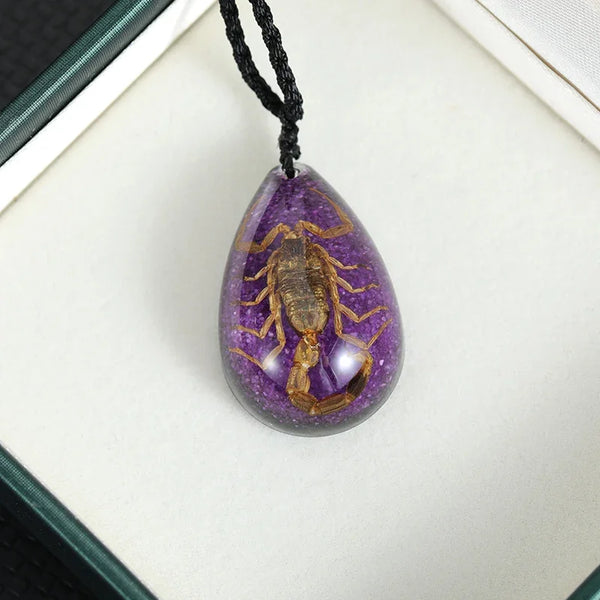 Personalized Ethnic Style Scorpion Teardrop Pendant Braided Rope Necklace Women's Retro Trend Holiday Accessories