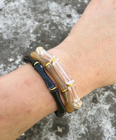 3pcs Leopard Acrylic Bamboo Women's Hand Bracelets Retro Stack Thin Tube Beaded Elastic Bracelet Bangle Couple Jewelry Gift