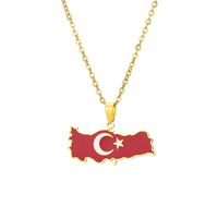 2024 new fashion stainless Gangerchi map pendant necklace temperament everything collarbone chain birthday anniversary gift