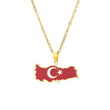 2024 new fashion stainless Gangerchi map pendant necklace temperament everything collarbone chain birthday anniversary gift
