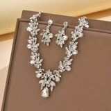 Wholesale Bridal Jewelry Set for Wedding Dress, Alloy Choker Necklace and Earrings Set for Women, Elegant Bride Accessories in S