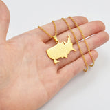 Anniyo American Map With State Name Pendant and Necklaces for Women Girls United States Map Jewelry USA #317301