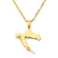 Anniyo Croatia Map With Cities Šibenik Pendant Necklaces Stainless Steel for Women Girls Maps of the Croatian Jewelry #310201