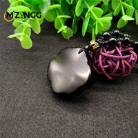 Obsidian Rose Pendant Personalized Black Rose Hand-carved Fashion Couple Rose Pendant High-grade Gifts