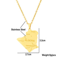 2024 New fashion stainless steel Algerian map necklace for women and men couples ethnic style accessory collarbone chain anniver