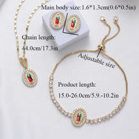 Sally's Paradise Mexican style Saint Jude Virgin Mary jewelry set suitable for daily wear Christmas gift for women ﻿