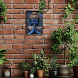Blue Buddha Statue with Hands Folded in Prayer, Vintage Aluminum Sign for Yacht Decoration, Living Room, Gym - 1pc 8x12inch