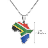3CM Hip-Hop Africa Map Pendant Necklaces Stainless Steel Jewelry Kenya Mali Senegal Somalia Ghana Sierra Leone Liberia #350221