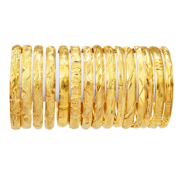 Anniyo (One Piece) Wholesale Dubai Bangle Jewelry Gold Plated Ethiopian Bracelet Openable for Women African Arab Wedding #001802