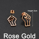 Anniyo Black Lives Matter Fist Symbol Stud Earrings Stainless Steel BLM African Jewelry @321501