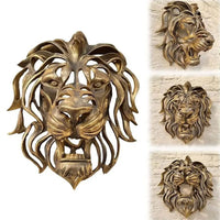 Large Lion Head Wall Mounted Art Sculpture Gold Resin Lion Head Art Wall Luxury Decor Kitchen Wall Bedroom