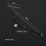 Vintage Boho Multi Layer Beads Anklets For Women Fashion Sun Pendent Anklet Handmade Chain Foot Party Jewelry Leg Bracelet