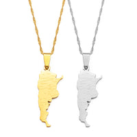 Anniyo Argentina Map With City Name Pendant Necklaces Women Girls Charm Argentine Maps Jewelry #274121