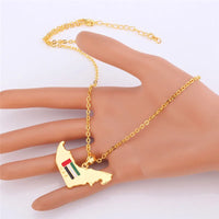 Multiple Countries Map Pendant Necklaces for Woman Man Gold Color IN USA HT ML MU CM PL UAE Africa CZ Map Unisex Jewelry Gift