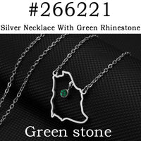 Anniyo Saudi Arabia Map With Green Stone Gold Color Charm Pendant Necklace Kingdom of Saudi Arabia Jewelry Women Girls  #266221