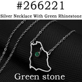 Anniyo Saudi Arabia Map With Green Stone Gold Color Charm Pendant Necklace Kingdom of Saudi Arabia Jewelry Women Girls  #266221