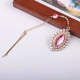 2024 Trend Big Crystal Pendant Forehead Chain Hairpin Hair Accessories Women's Ethnic Tiara Headpiece Tikka Indian Head Jewelry
