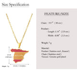 2024 new fashion stainless just Spanish map pendant necklace temperament everything collarbone chain birthday anniversary gift