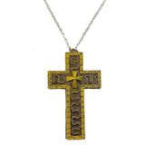 Vintage Cross Pendant Necklace with Secret Compartment Cross Necklace 3D Printed Charm Jewelry Necklace for Women Men
