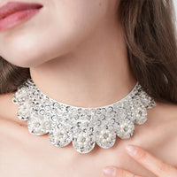 Pearl Beaded Lace Trim Collar Ribbons Women Necklace Wedding Jewelry for Clothes Dress  Beads Crystal Collar Wedding Jewelry