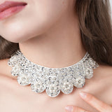 Pearl Beaded Lace Trim Collar Ribbons Women Necklace Wedding Jewelry for Clothes Dress  Beads Crystal Collar Wedding Jewelry