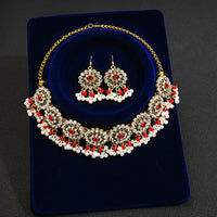 Luxury Elegant Crystal Wedding Jewelry Set Women Vintage Water Drop Earring Necklace Set Indian Gold Color Bijoux Bride Gift