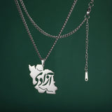 LIKGREAT Persian Farsi Poem Pendant Necklace Hollw Vintage Stainless Steel Jewelry Gifts For Women Men