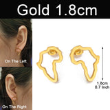 Anniyo Mini Africa Map Stud Earrings Silver Color/Black/Gold African Earrings Small Ornaments Traditional Ethnic  @148121