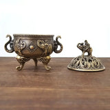Mini Elephant Three Leg Incense Burner Sandalwood Metal Home Office Decor Therapeutic Incense Holder for Relaxation