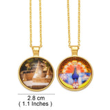 Anniyo Yezidi Lalish Glass Pendant Necklaces Holiest Temple of the Yazidis for Women Men Girls #D0047