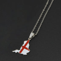 Anniyo England Ireland Pendant Necklaces for Women Girls Stainless Steel Lloegr Angleterre Éirinn Accessory #504862