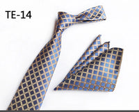 Royal Striped Paisley Ties For Men Luxury 8cm Necktie Pocket Square Cufflinks Gift Set Jacquard Weave Tie Suit Accessories