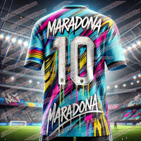 Football King Superstar Maradona Printed Men's Fan Commemorative Edition Sports T-shirt Daily Outdoor Breathable Quick Jersey