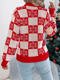 VigoCasey 2025 Winter Casual Christmas Knitted Sweater Women O Neck Print Loose Pullover Autumn Lady Lantern Long Sleeve Jumper