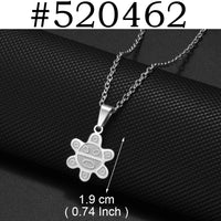 Anniyo(1Piece)Puerto Rico Map Flowers Masks Traditional Symbol PR Frog Necklaces For Women Girls Stainless Steel Jewelry #520462