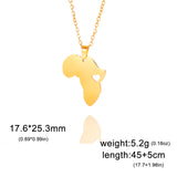 LIKGREAT Punk Africa Map With Flag Pendant Necklaces Stainless Steel Africa Countries Flags Necklace Chain for Women Men Jewelry
