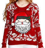 New European and American Christmas Day Sweater Customized Santa Claus Jacquard Knitted Top Hoodie