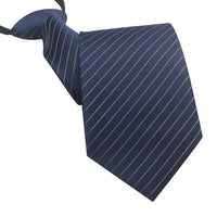 Zipper Ties For Men Women Striped Mens Tie For Business Wedding Skinny Neck Tie Casual Slim Blue deep Light navy blue Necktie