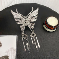 Y2K Style Metal Butterfly Hair Clip For Women Glitter Rhinestone Tassel Hair Clip Girls Trendy Exquisite Jewelry Hair Accessory
