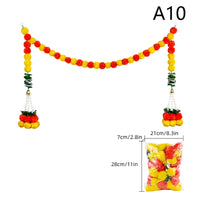 1Pc Indian Style Marigold Flower Garland With Flowers For Day Of The Dead Diwali Home DIY Craft Party Halloween Party Decor