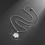 Exquisite Stainless Steel Plant Mandala Lotus Necklace Women's Yoga Om Religious Jewelry