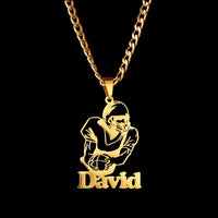 365 New Arrival Custom Name Necklace Personalized Sport Ground Style Nameplate Stainless Steel Jewelry For Men Women Gifts