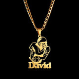 365 New Arrival Custom Name Necklace Personalized Sport Ground Style Nameplate Stainless Steel Jewelry For Men Women Gifts