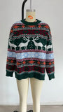 Y2k Style 2025 Winter Women Christmas Sweaters Allover Print Oversized Jumpers Full Sleeve Knitwear Warm Thick Knit Pullover Top