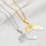 Anniyo 3.5CM Charms Kurdistan Neckalces for Women Girls Stainless Steel Jewelry #533362