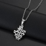 Anniyo 2.9CM Jehovah Yahweh YHWH Pendant Necklaces Stainless Steel Jewelry for Women Girls #507862