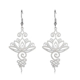 Lotus Flower Pendant Earrings Stainless Steel Unalome Lotus Necklace Choker Chakra Symbol Hindu Lotus Pendant Spiritual Jewelry