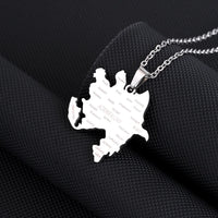 2024 new fashion stainless just Azerbaijan map with city pendant necklace temperament everything collarbone chain birthday anniv