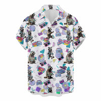 Retro 80s 90s Hawaiian Shirts Men Clothing 3D Printed Short Sleeves Tops Cool Outdoor Lapel Blouse Y2k Summer Button Shirt